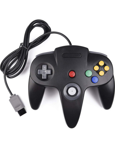 Controlador N64 con Cable Suily - Pack de 2, Negro y Naranja