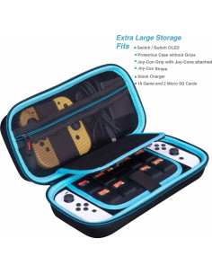 Funda de Transporte ButterFox para Nintendo Switch OLED - Negro/Azul 2
