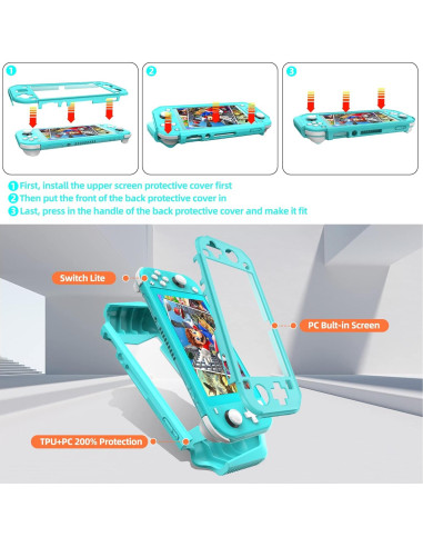 Funda Protectora Turquesa para Nintendo Switch Lite con Pantalla