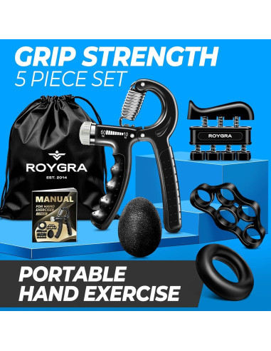 Kit de Entrenamiento de Fuerza de Agarre Roygra 5 Piezas