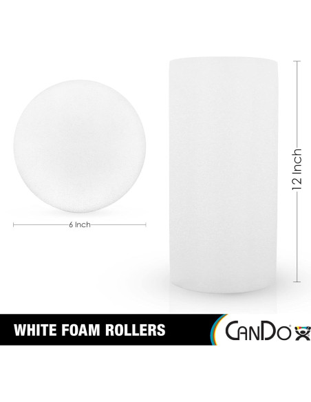 Rodillo de Espuma PE Blanca CanDo 15x30 cm para Ejercicio
