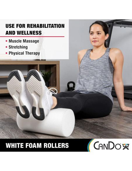 Rodillo de Espuma PE Blanca CanDo 15x30 cm para Ejercicio