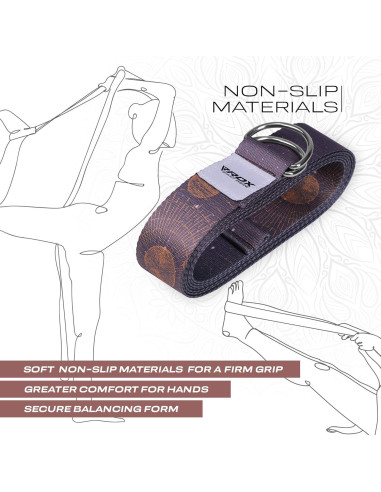 Correa de Yoga RDX 8 pies Ajustable Poliester Algodón