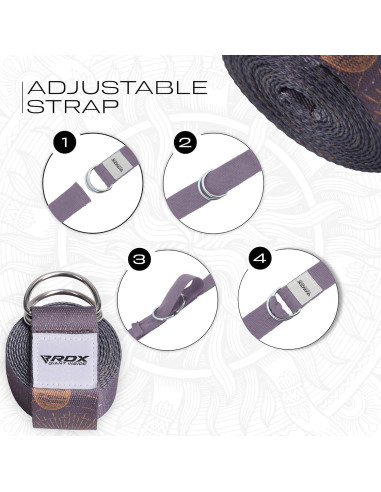 Correa de Yoga RDX 8 pies Ajustable Poliester Algodón
