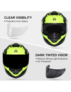 Casco de Motocicleta TRIANGLE TFF15 Doble Visera Amarillo 2