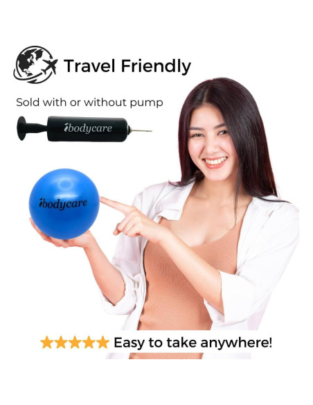 Mini Bola de Pilates ibodycare 10cm Inflable Azul