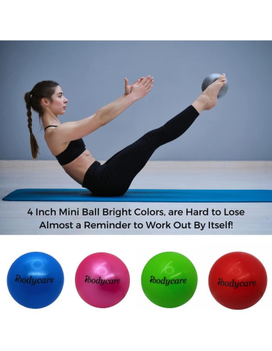 Mini Bola de Pilates ibodycare 10cm Inflable Azul