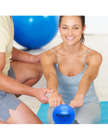 Mini Bola de Pilates ibodycare 10cm Inflable Azul