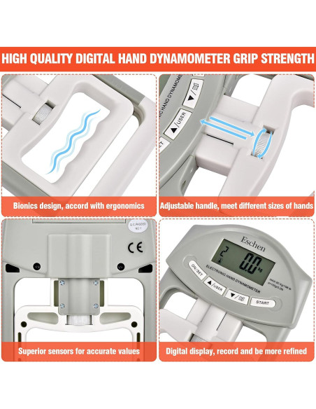 Entrenador de Fuerza de Agarre Eschen 90 kg Ajustable Electrónico