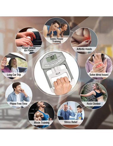Entrenador de Fuerza de Agarre Eschen 90 kg Ajustable Electrónico