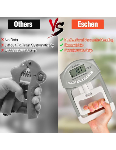 Entrenador de Fuerza de Agarre Eschen 90 kg Ajustable Electrónico