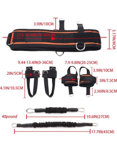 Entrenador de bandas de resistencia Sunsign 9 piezas 40lb 2