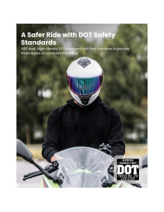 Casco de Motocicleta Auboa AU-T801 Blanco 2XL Ligero 2