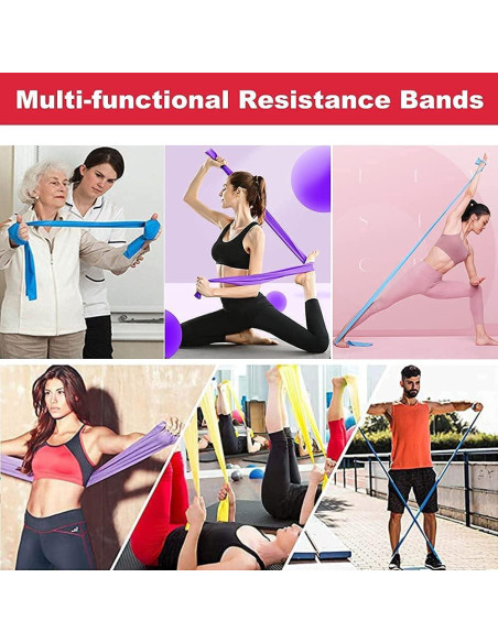 Juego de Bandas de Resistencia GOAITOU 150x15cm para Ejercicio