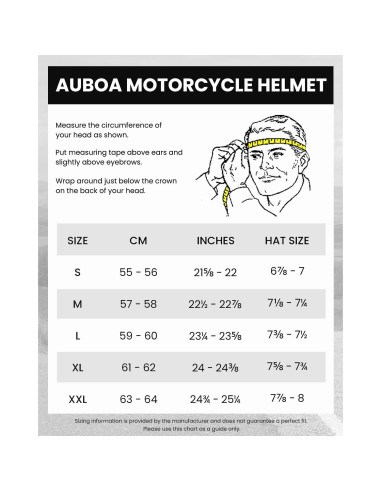 Casco de Motocicleta Auboa AU-T801 Blanco 2XL Ligero