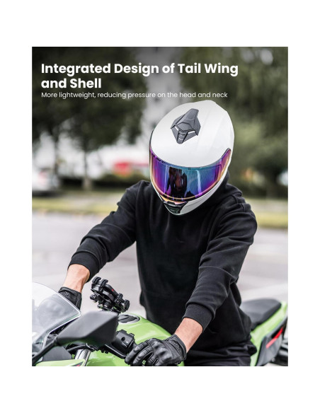 Casco de Motocicleta Auboa AU-T801 Blanco Grande