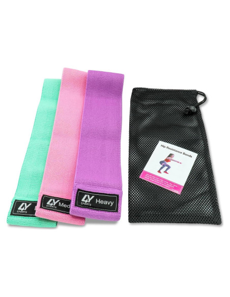 Bandas de Ejercicio de Tela 4Y Sports - Juego de 3 Resistencias