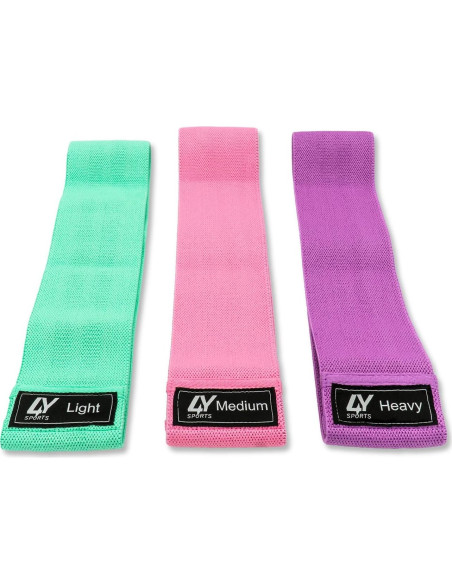 Bandas de Ejercicio de Tela 4Y Sports - Juego de 3 Resistencias