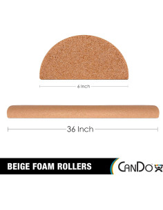 Rodillo de Espuma PE Beige CanDo 15x91 cm para Masaje y Recuperación 2