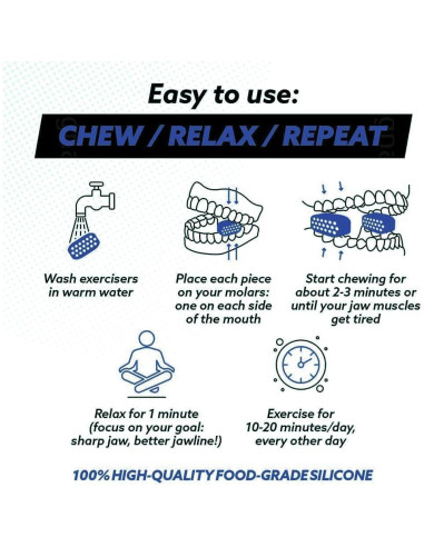 Ejercitador de Mandíbula Jowxsx - Silicona BPA, Resistencia