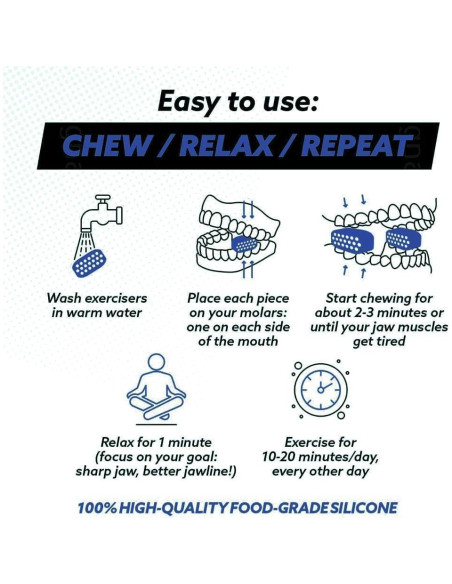 Ejercitador de Mandíbula Jowxsx - Silicona BPA, Resistencia