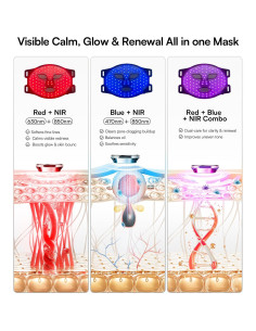 Máscara de Terapia de Luz Roja INIA - 4 Modos, 220 Chips LED 2