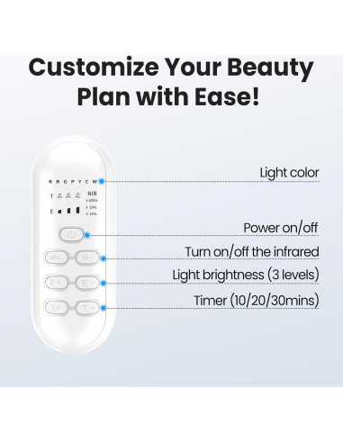 Máscara de Terapia de Luz Roja Oiameen FM-01 7 Colores 155g