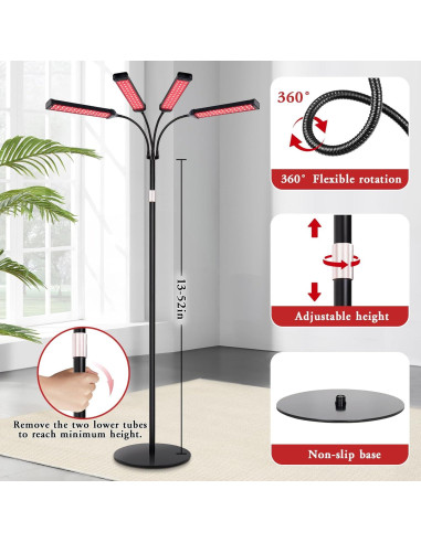 Lámpara de Terapia de Luz Roja SAVILER 4 Cabezas Ajustable