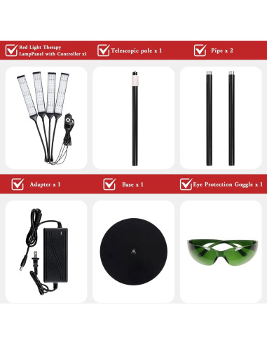 Lámpara de Terapia de Luz Roja SAVILER 4 Cabezas Ajustable