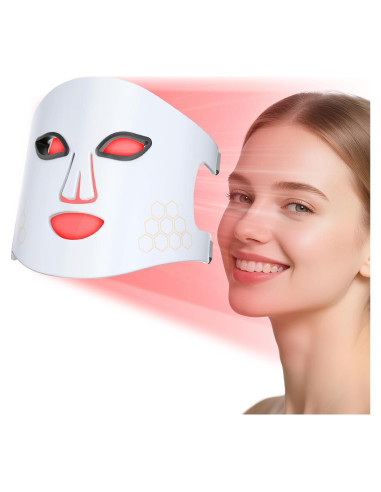 Máscara LED de Terapia de Luz Roja Vnvfd 4-en-1 para Rejuvenecimiento