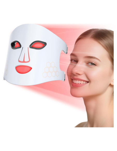 Máscara LED de Terapia de Luz Roja Vnvfd 4-en-1 para Rejuvenecimiento