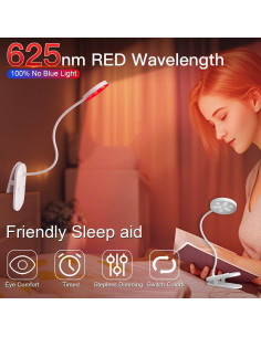 Lámpara de Luz Roja Haigvel 630nm Recargable para Dormir 2