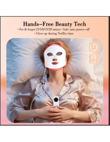 Máscara LED de Terapia de Luz Roja Vnvfd 4-en-1 para Rejuvenecimiento