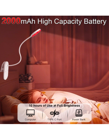 Lámpara de Luz Roja Haigvel 630nm Recargable para Dormir