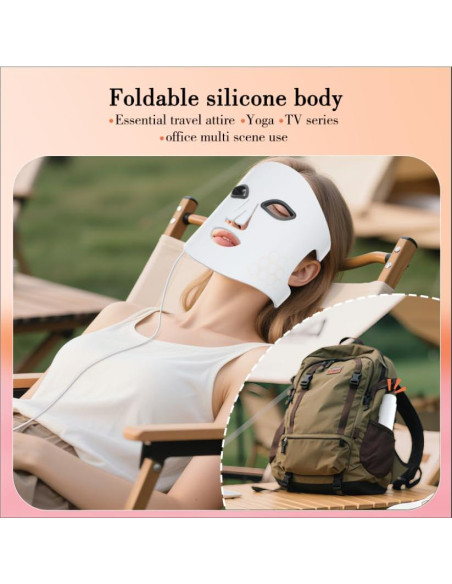 Máscara LED de Terapia de Luz Roja Vnvfd 4-en-1 para Rejuvenecimiento