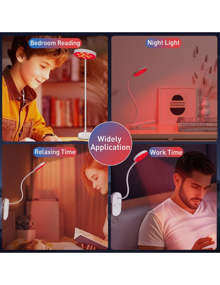 Lámpara de Luz Roja Haigvel 630nm Recargable para Dormir Lámpara de Luz Roja Haigvel 630nm Recargable para Dormir