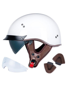 Casco de motocicleta VCOROS F-07 Blanco Brillante L