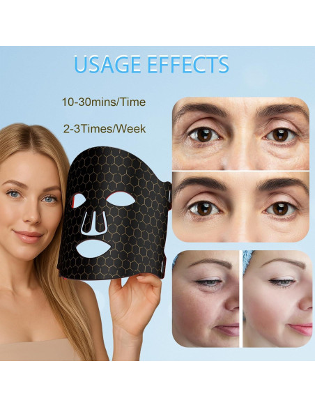 Máscara de Terapia de Luz LED GDWELL FM-01 4 Modos para Piel