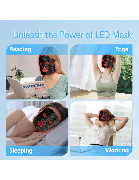 Máscara de Terapia de Luz LED GDWELL FM-01 4 Modos para Piel