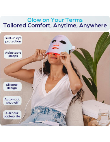 Máscara Facial LED Terapia de Luz Roja y Azul Ambicare PR7001US