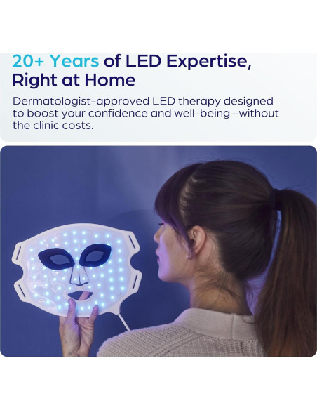 Máscara Facial LED Terapia de Luz Roja y Azul Ambicare PR7001US