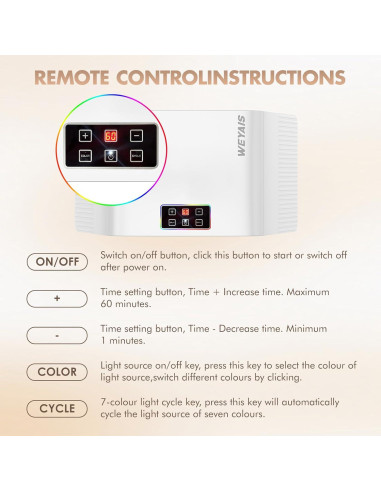 Máscara Facial LED Terapia de Luz Roja y Azul 7 Colores