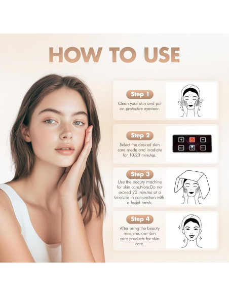 Máscara Facial LED Terapia de Luz Roja y Azul 7 Colores