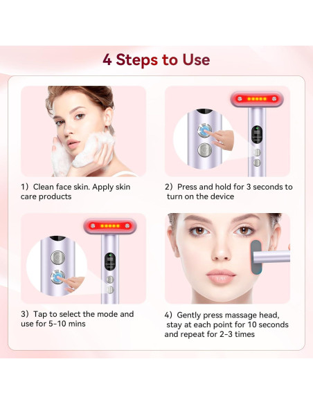 Varita de terapia de luz roja MoAcey 9 en 1 para la cara