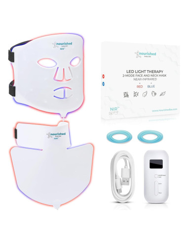 Máscara LED Facial Nourished Bodynskin - Terapia Luz Azul y Roja