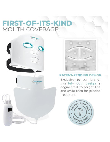 Máscara LED Facial Nourished Bodynskin - Terapia Luz Azul y Roja