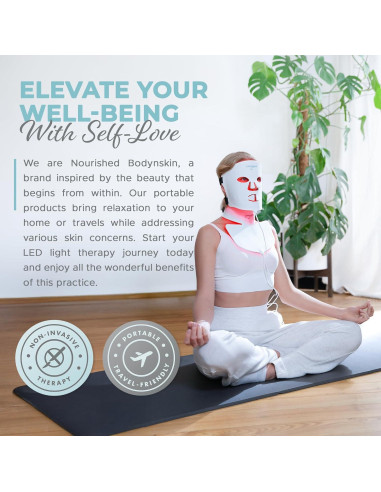 Máscara LED Facial Nourished Bodynskin - Terapia Luz Azul y Roja