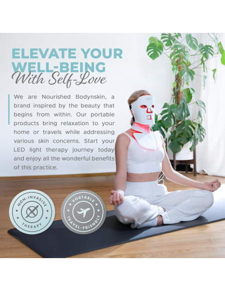 Máscara LED Facial Nourished Bodynskin - Terapia Luz Azul y Roja