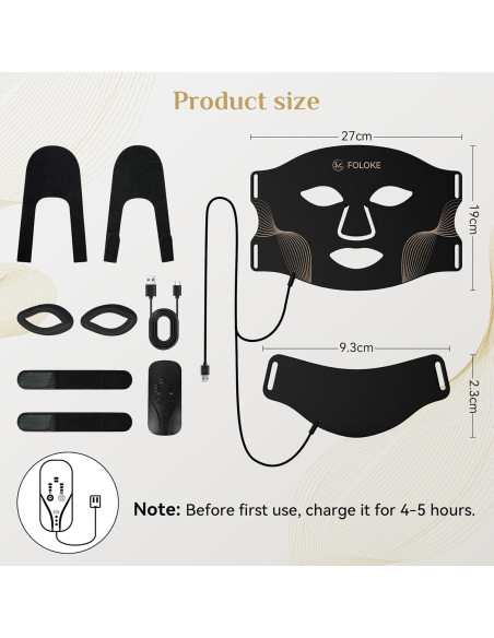 Máscara de Terapia de Luz LED FOLOKE para Cuidado de la Piel