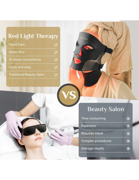 Máscara de Terapia de Luz LED FOLOKE para Cuidado de la Piel